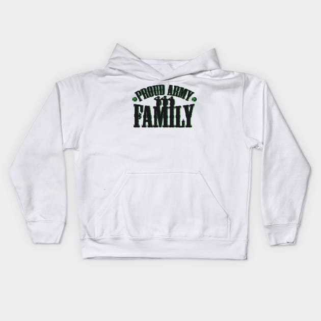 Proud Army Family Patriotic Military Veteran Gift Kids Hoodie by chrizy1688